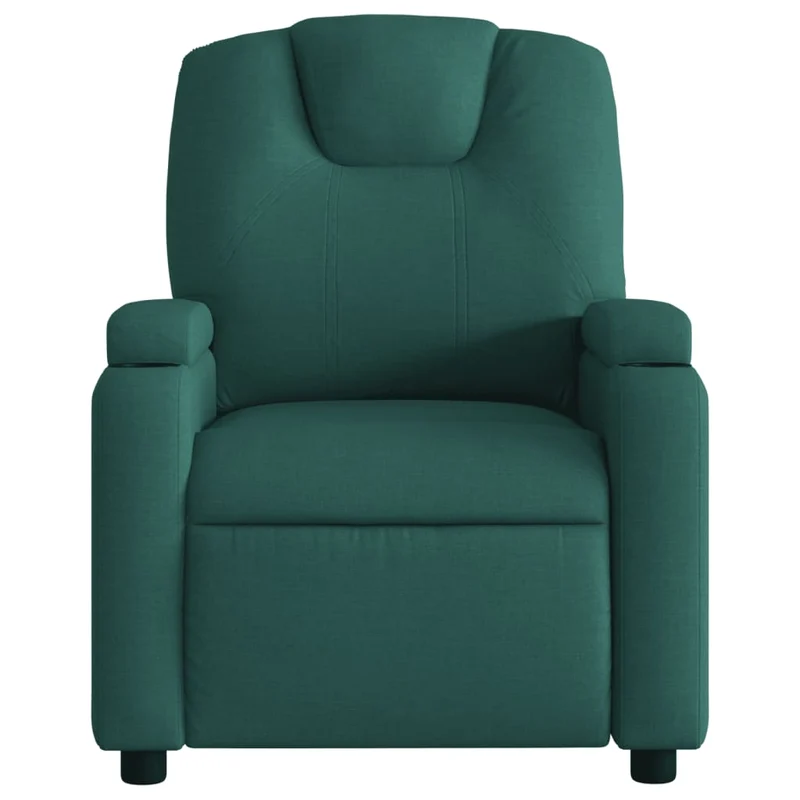 Fauteuil relax TV rembourrage confortable fonction d'inclinaison manuelle en tissu vert foncé DEC028218