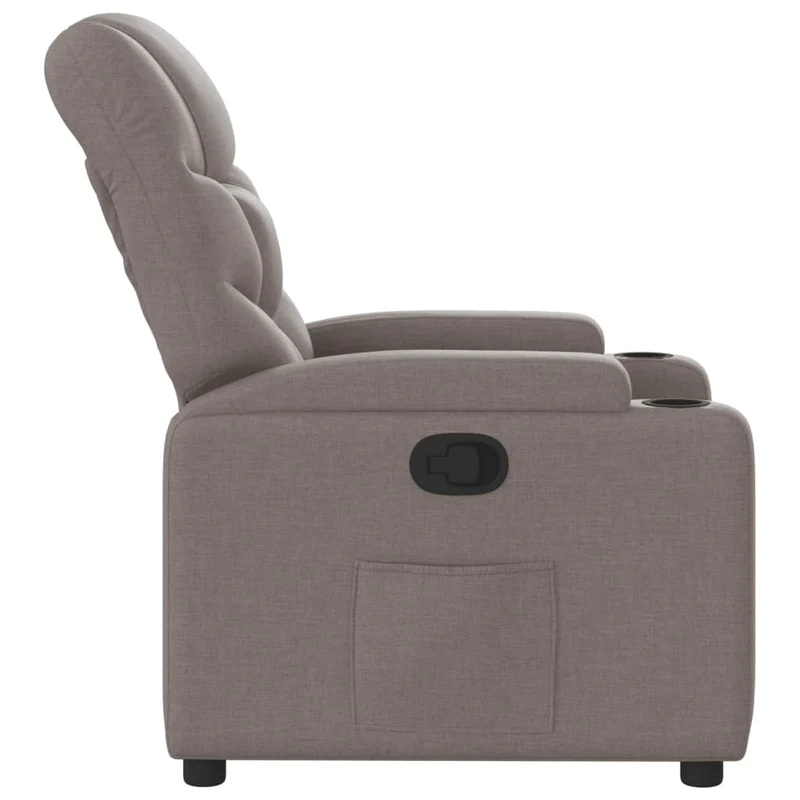 Fauteuil relax TV rembourrage confortable fonction d'inclinaison manuelle en tissu taupe DEC028187