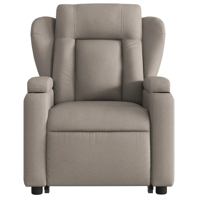 Fauteuil relax TV rembourrage confortable fonction de levage électrique en tissu taupe DEC028185
