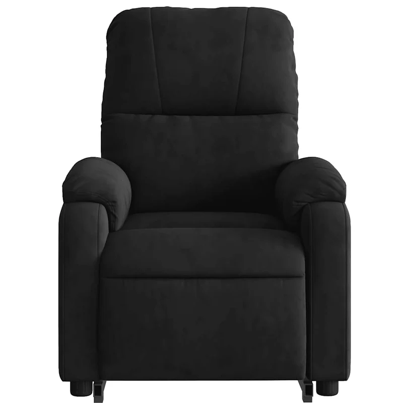 Fauteuil relax TV rembourrage confortable fonction de levage électrique en tissu microfibre noir DEC028123