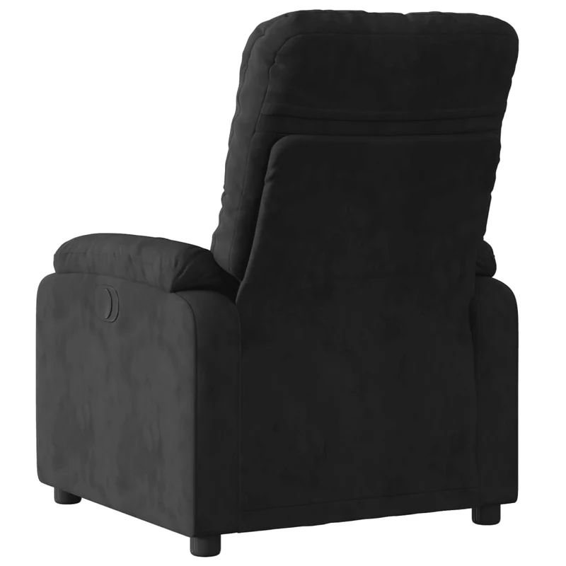 Fauteuil relax TV rembourrage confortable fonction d'inclinaison manuelle en tissu microfibre noir DEC028122