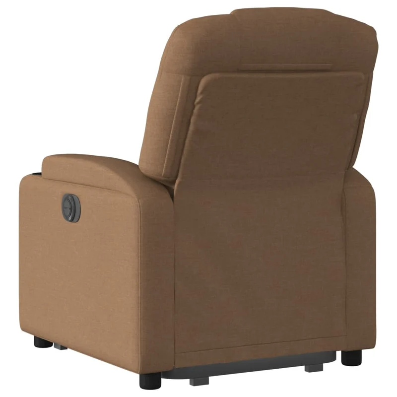 Fauteuil relax TV rembourrage confortable fonction de levage électrique en tissu marron DEC028055