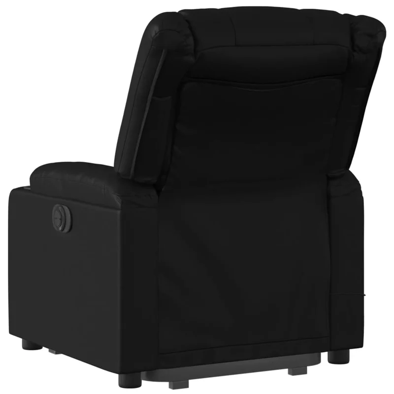 Fauteuil de relaxation fonction massage et inclinable fonction de levage électrique en PVC noir DEC027807