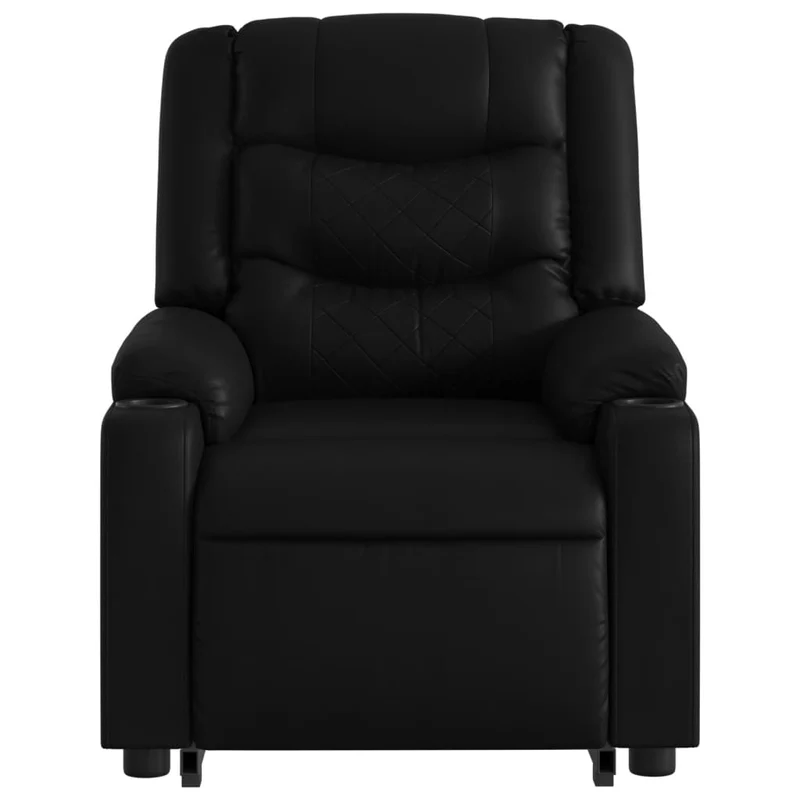 Fauteuil de relaxation fonction massage et inclinable fonction de levage électrique en PVC noir DEC027807