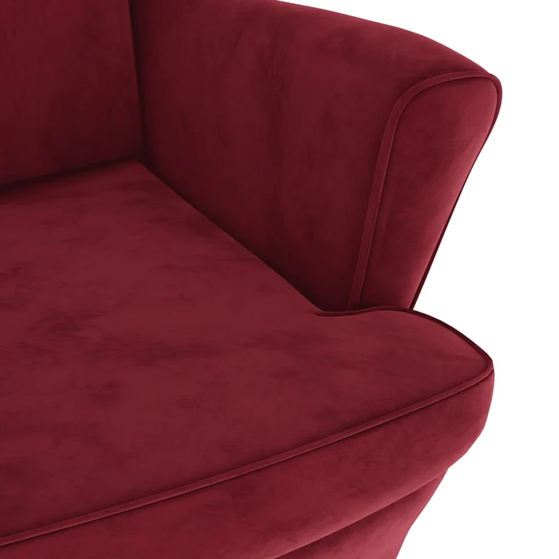 Fauteuil lounge TV design et moderne extra confort en velours rouge bordeaux DEC028671