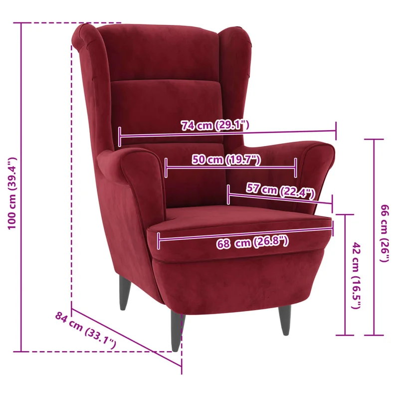 Fauteuil lounge TV design et moderne extra confort en velours rouge bordeaux DEC028671