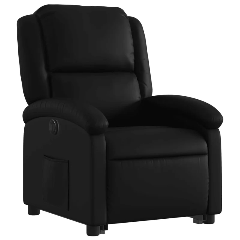 Fauteuil relax TV fonction de levage électrique très confortable en PVC noir DEC028478