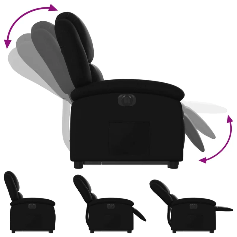 Fauteuil relax TV fonction de levage électrique très confortable en PVC noir DEC028478