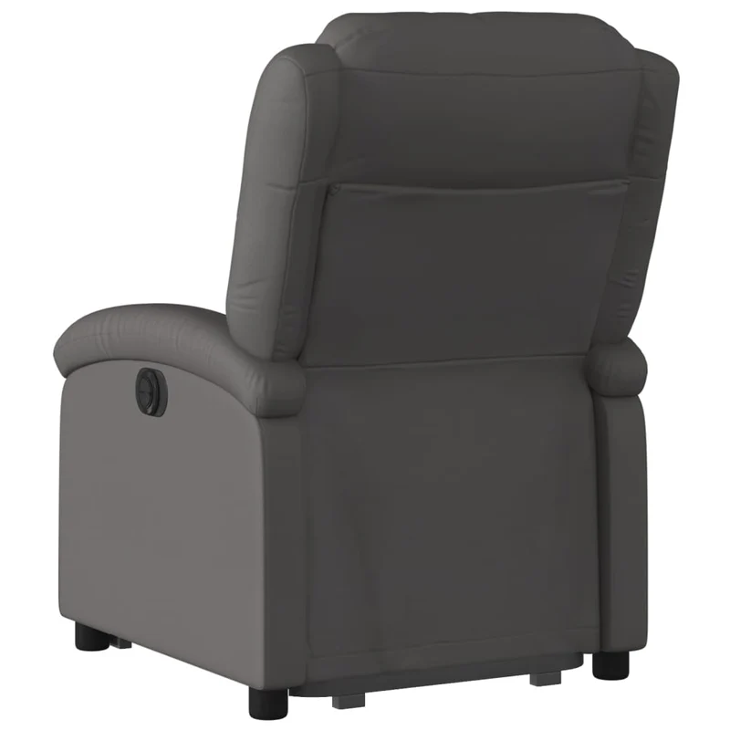 Fauteuil relax TV fonction de levage électrique très confortable en gris cuir véritable DEC028335