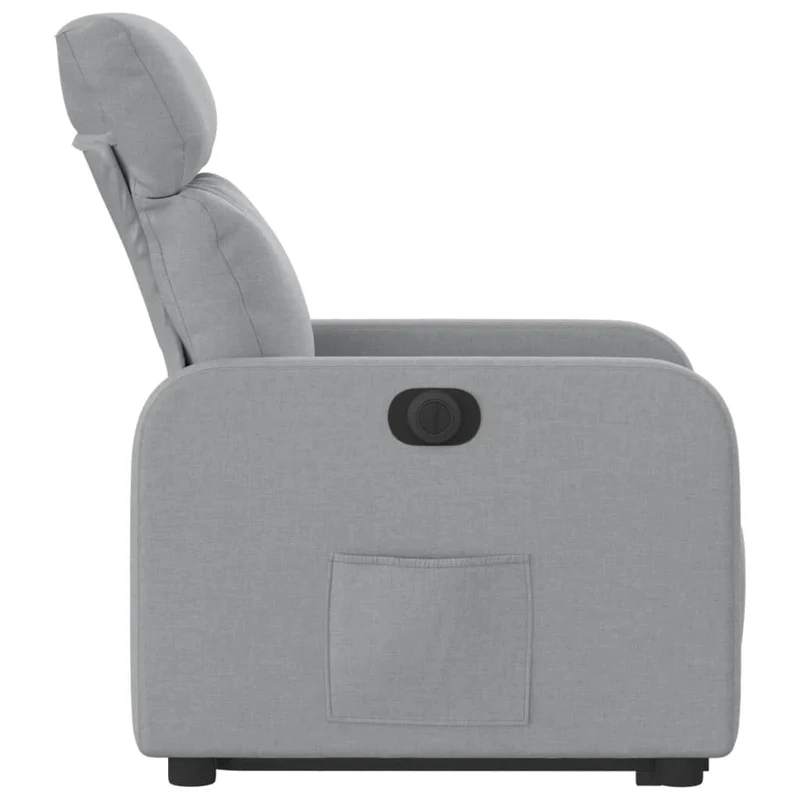 Fauteuil relax TV fonction de levage électrique très confortable en tissu gris clair DEC028322