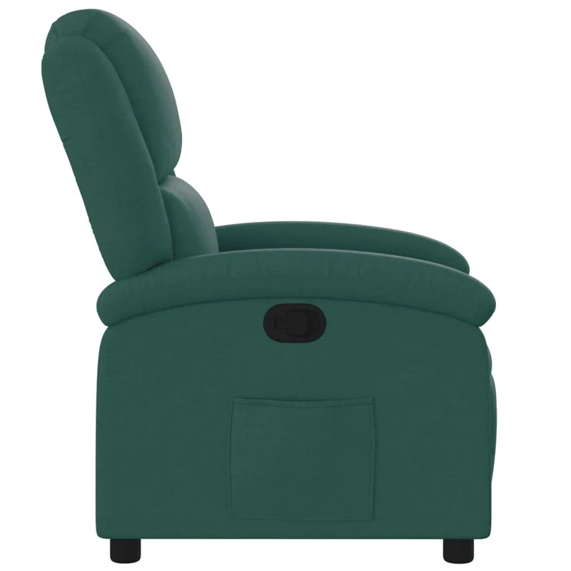 Fauteuil relax TV rembourrage confortable fonction d'inclinaison manuelle en tissu vert foncé DEC028227