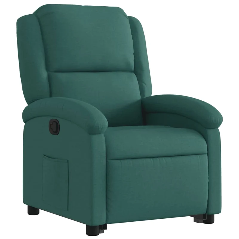Fauteuil relax TV rembourrage confortable fonction de levage électrique en tissu vert foncé DEC028226