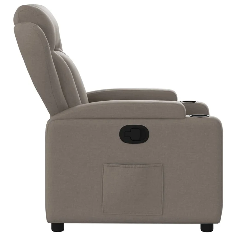 Fauteuil relax TV rembourrage confortable fonction d'inclinaison manuelle en tissu taupe DEC028197