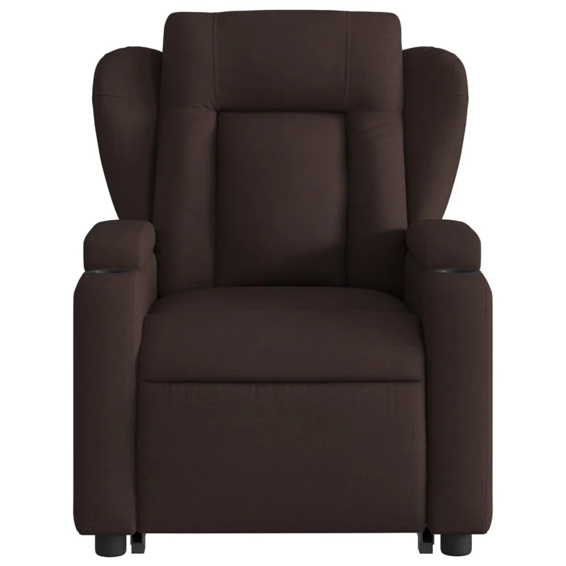 Fauteuil relax TV rembourrage confortable fonction de levage électrique en tissu marron foncé DEC028002