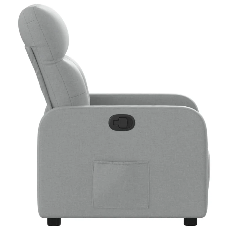 Fauteuil relax TV rembourrage confortable fonction d'inclinaison manuelle en tissu gris clair DEC027916