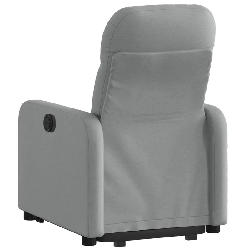 Fauteuil relax TV rembourrage confortable fonction de levage électrique en tissu gris clair DEC027912