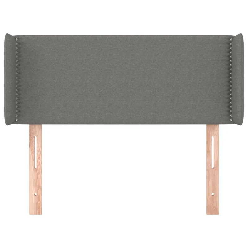 Tête de lit accessoire couchage chambre à coucher meuble avec rebord latéral 83 x 16 x 78/88 cm tissu gris foncé TDL0204901