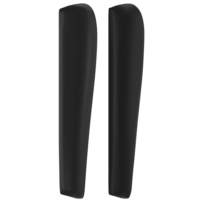 Tête de lit accessoire couchage chambre à coucher meuble avec rebord latéral 183 x 23 x 118/128 cm synthétique noir TDL0204509