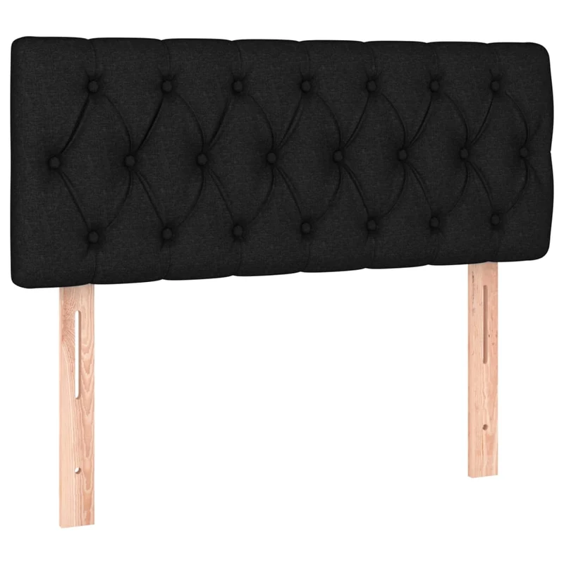 Cadre de lit LED avec sommier tête de lit matelas 120 x 200 cm tissu noir TDL0209283