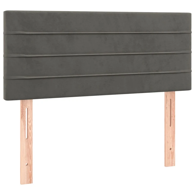 Cadre de lit LED avec sommier tête de lit matelas 90x190cm tissu velours gris foncé TDL0208260