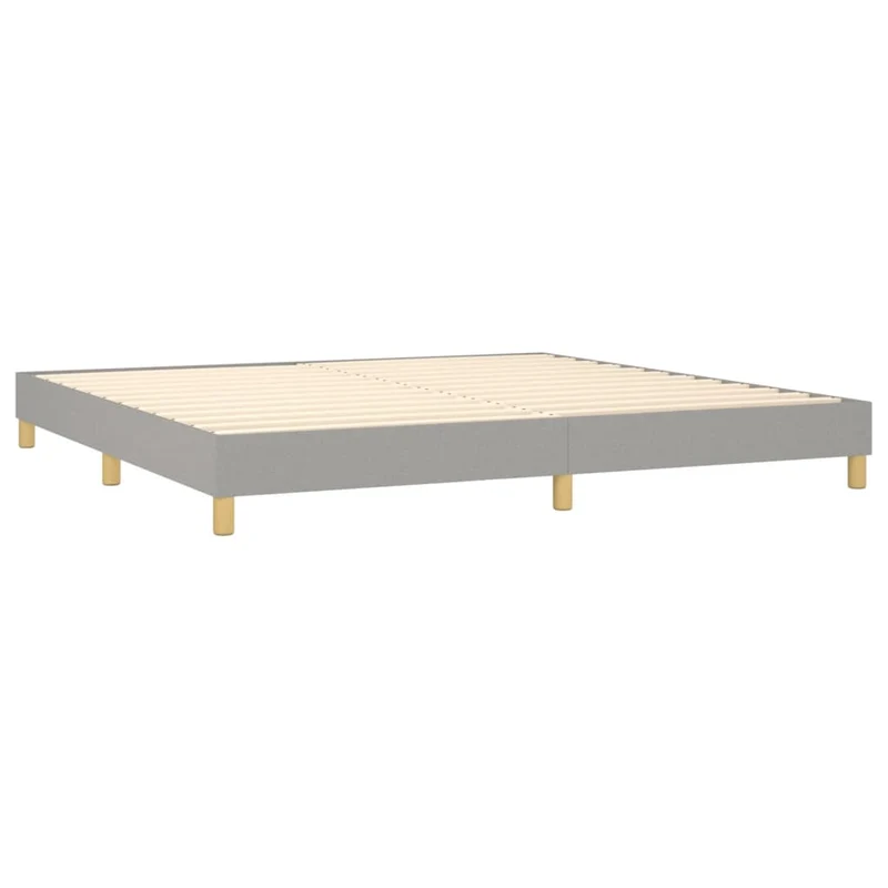 Cadre de lit LED avec sommier tête de lit matelas surmatelas 200x200 cm tissu gris clair TDL0207801
