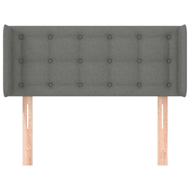 Tête de lit accessoire couchage chambre à coucher meuble avec rebord latéral 103 x 16 x 78/88 cm tissu gris foncé TDL0205060