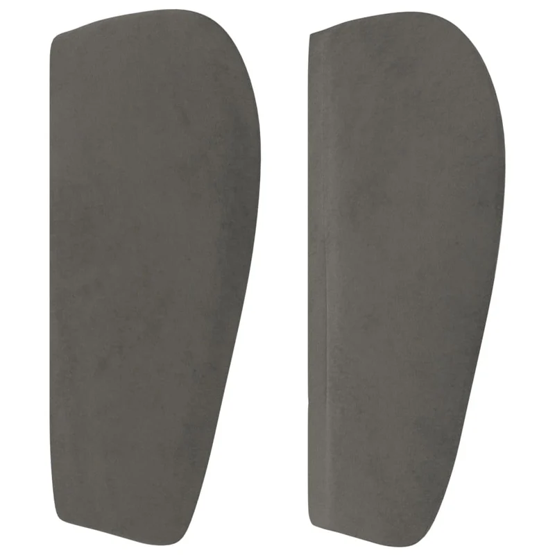 Tête de lit accessoire couchage chambre à coucher meuble avec rebord latéral 93 x 23 x 78/88 cm tissu velours gris foncé TDL0204841