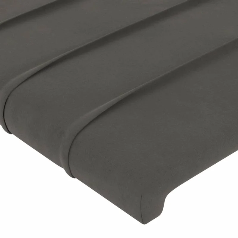 Tête de lit accessoire couchage chambre à coucher meuble avec rebord latéral 93 x 23 x 78/88 cm tissu velours gris foncé TDL0204841