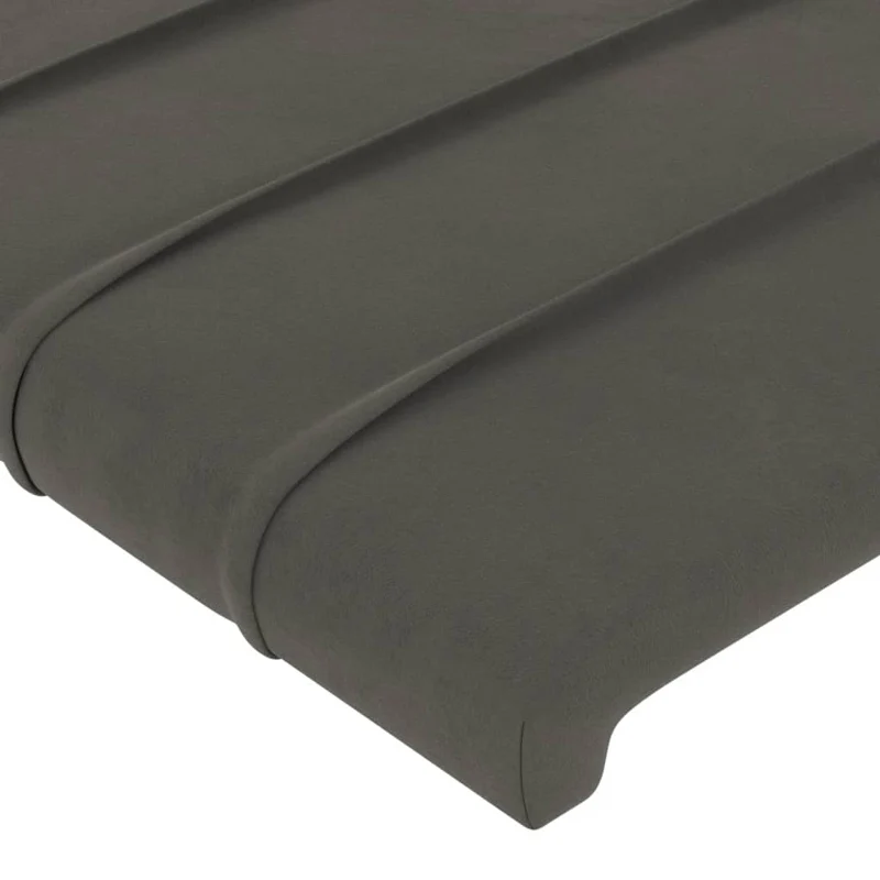 Tête de lit accessoire couchage chambre à coucher meuble 90 x 5 x 78/88 cm tissu velours gris foncé TDL0203161