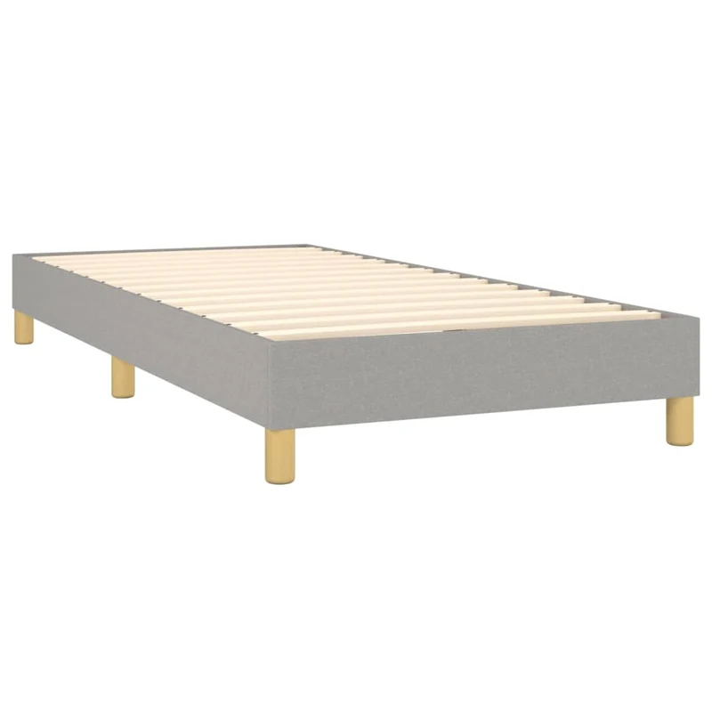 Cadre de lit LED avec sommier tête de lit matelas 90x200cm tissu gris clair TDL0209449