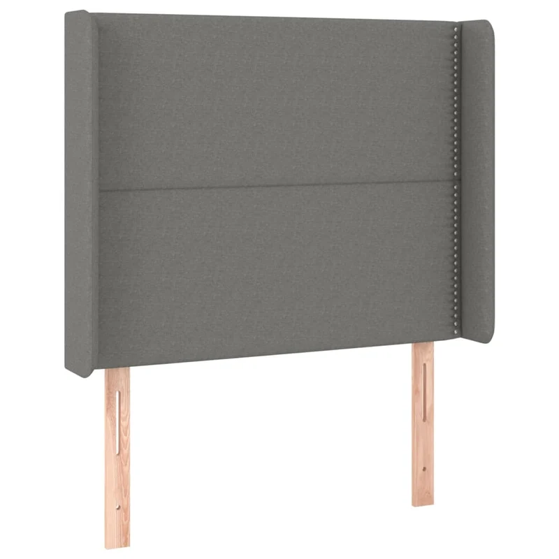 Cadre de lit LED avec sommier tête de lit matelas 90x200cm tissu gris foncé TDL0209372