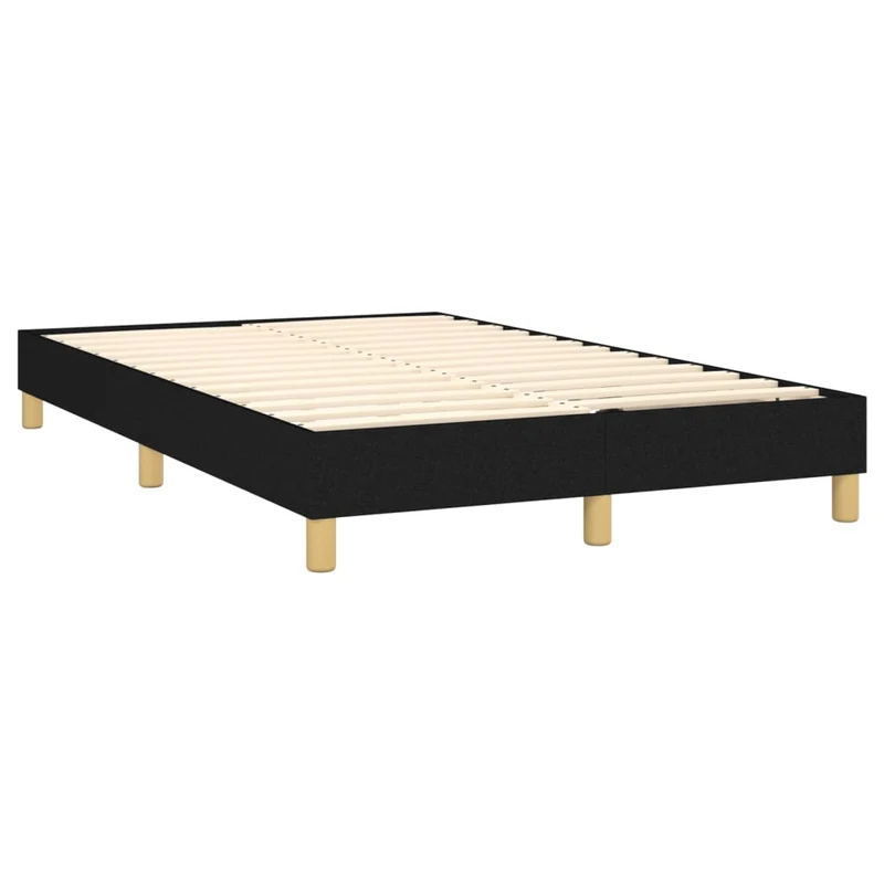 Cadre de lit LED avec sommier tête de lit matelas 120 x 200 cm tissu noir TDL0209300