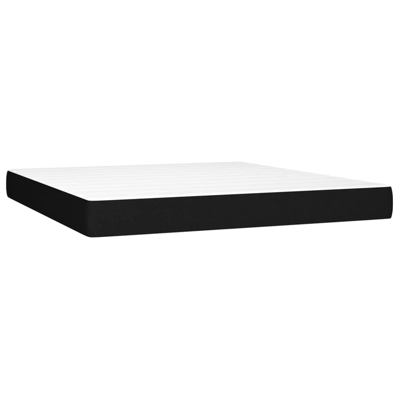 Cadre de lit LED avec sommier tête de lit matelas 180x200 cm tissu noir TDL0209164