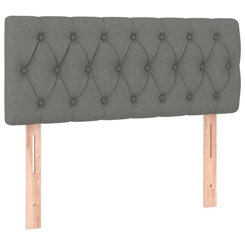 Cadre de lit LED avec sommier tête de lit matelas 100x200 cm tissu gris foncé TDL0208433