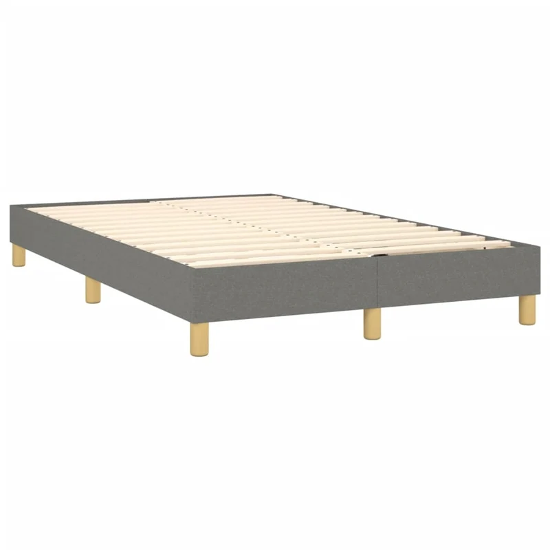 Cadre de lit LED avec sommier tête de lit matelas 120x200 cm tissu gris foncé TDL0208396