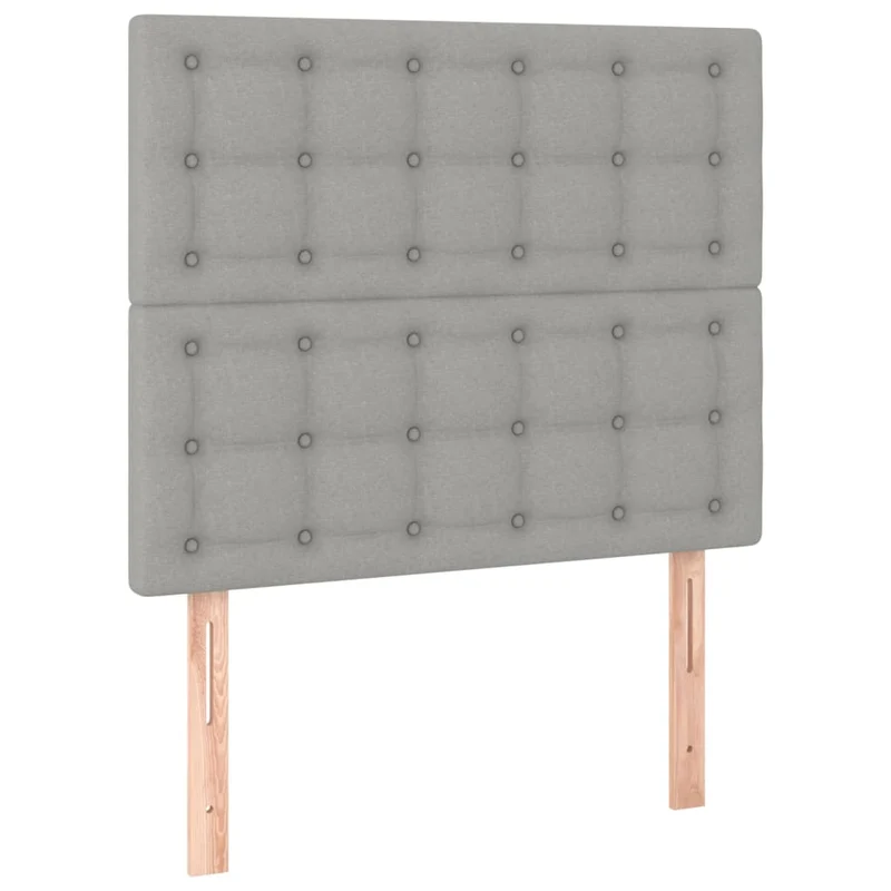 Cadre de lit LED avec sommier tête de lit matelas surmatelas 100x200 cm tissu gris clair TDL0207954