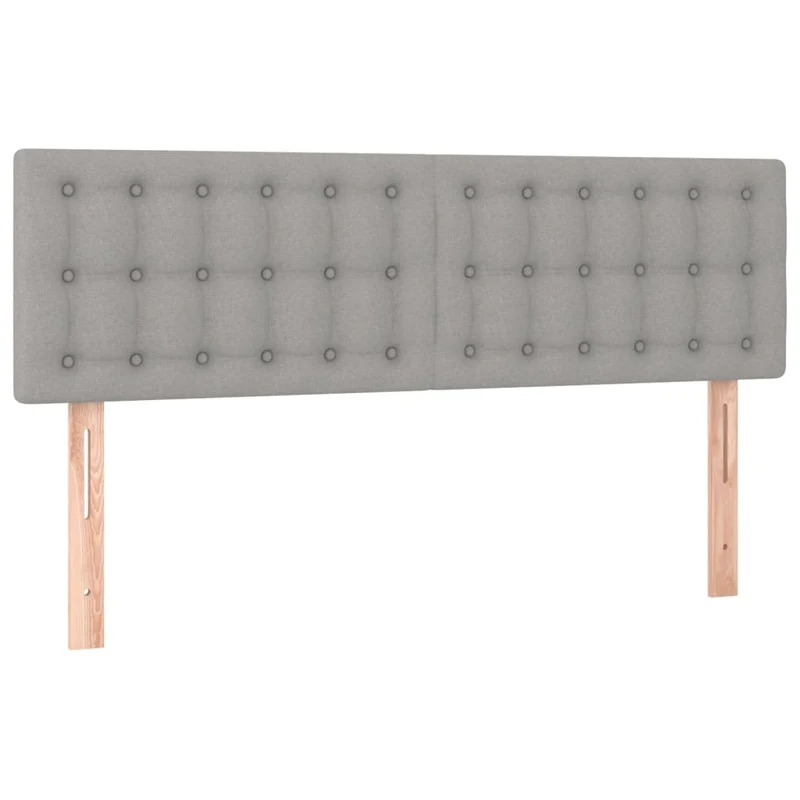 Tête de lit accessoire couchage chambre à coucher meuble en 2 parties 72 x 5 x 78/88 cm tissu gris clair TDL0206433