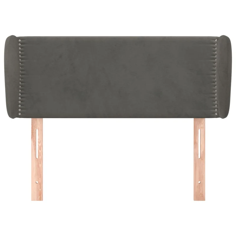 Tête de lit accessoire couchage chambre à coucher meuble avec rebord latéral 103 x 23 x 78/88 cm tissu velours gris foncé TDL0205030