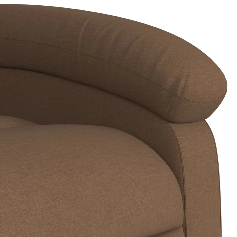 Fauteuil de relaxation fonction massage et inclinable fonction de levage électrique en tissu marron DEC027790