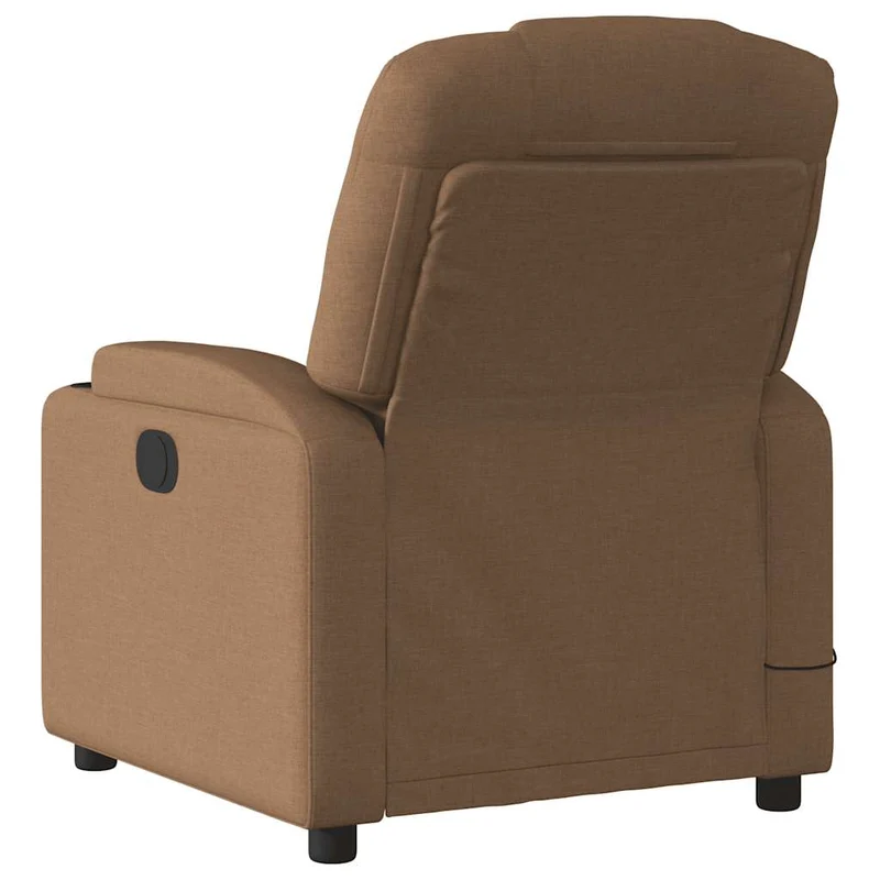 Fauteuil de relaxation fonction massage et inclinable 6 points de massage en tissu marron DEC027787