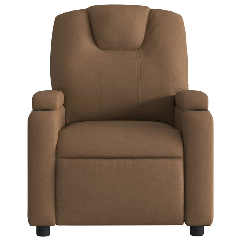 Fauteuil de relaxation fonction massage et inclinable 6 points de massage en tissu marron DEC027787