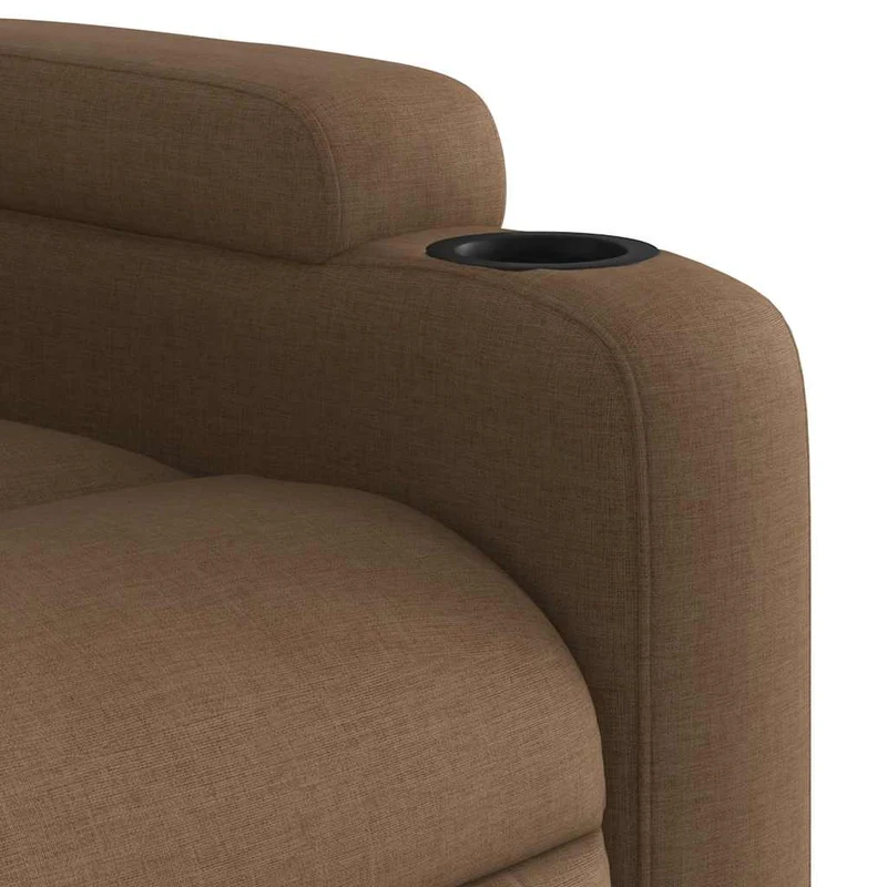 Fauteuil de relaxation fonction massage et inclinable 6 points de massage en tissu marron DEC027787