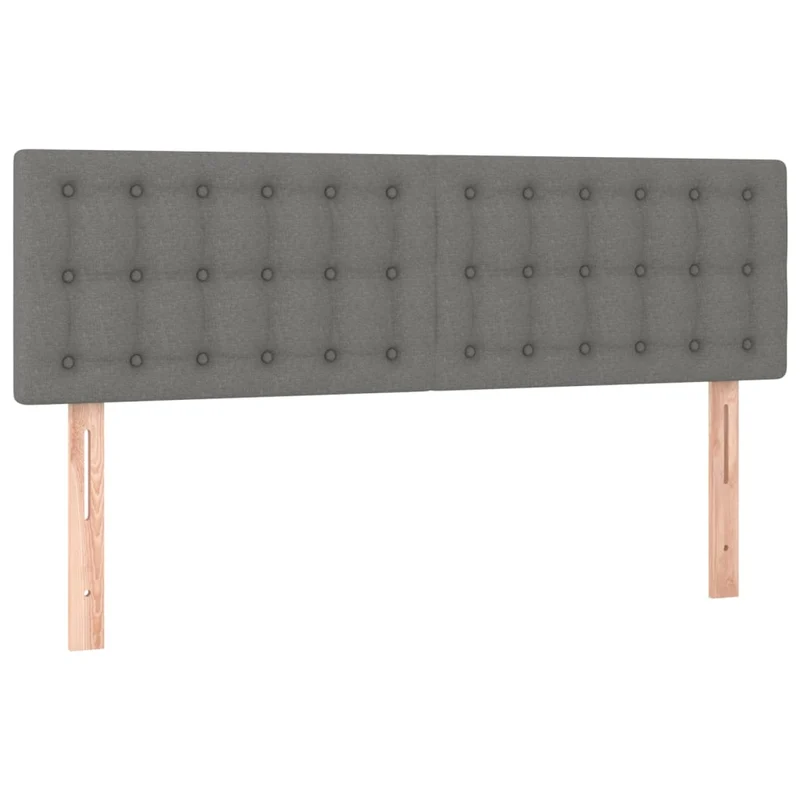Cadre de lit LED avec sommier tête de lit matelas 140x200 cm tissu gris foncé TDL0208362