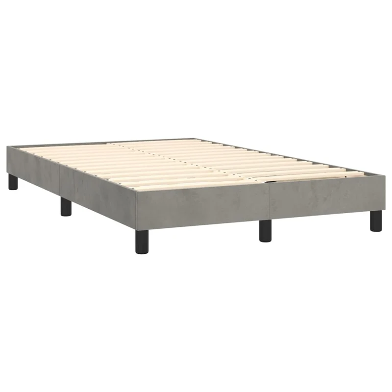 Cadre de lit LED avec sommier tête de lit matelas surmatelas 120x200 cm tissu velours gris clair TDL0207876