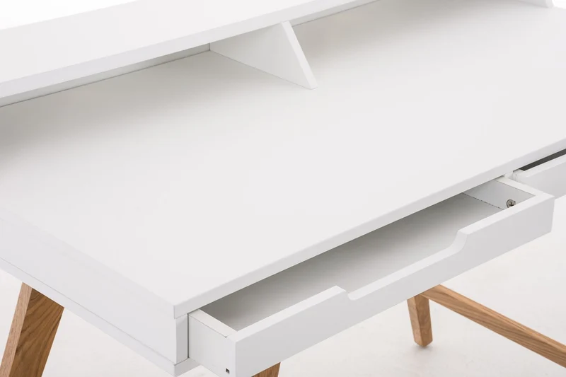 Bureau style scandinave avec tiroirs et étagère 110 cm de longueur BUR10198