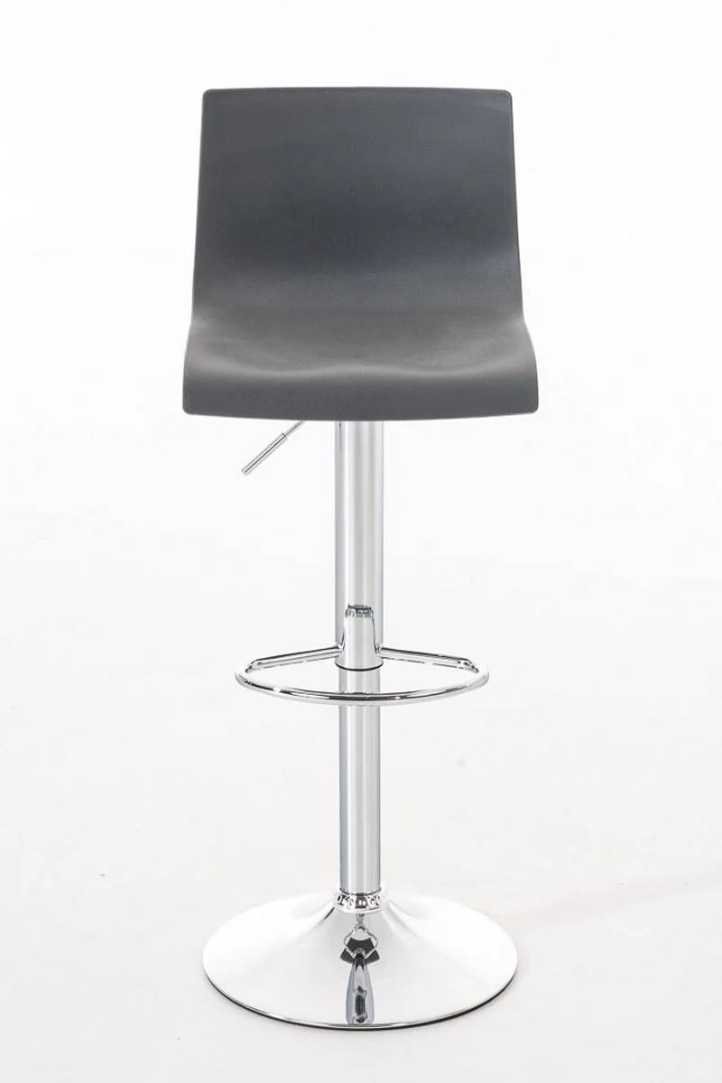 Set de 2 tabourets de bar avec repose-pieds eb métal chromé siège en plastique gris 10_0004186