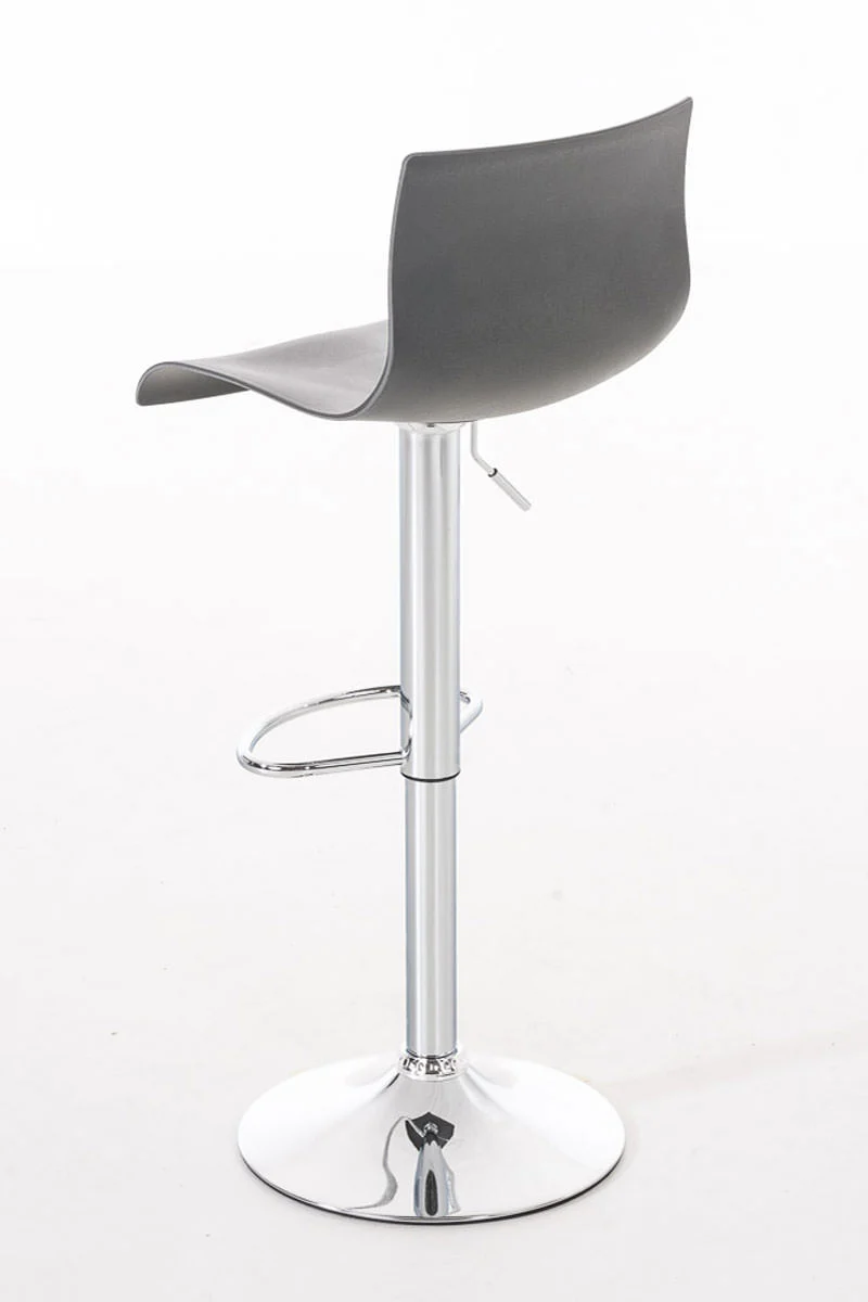 Set de 2 tabourets de bar avec repose-pieds eb métal chromé siège en plastique gris 10_0004186