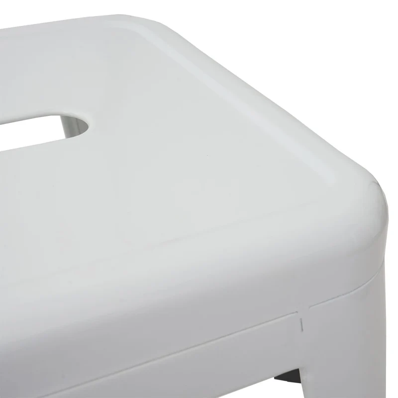 Lot de 4 tabourets bas en métal blanc design industriel empilable 04_0007583