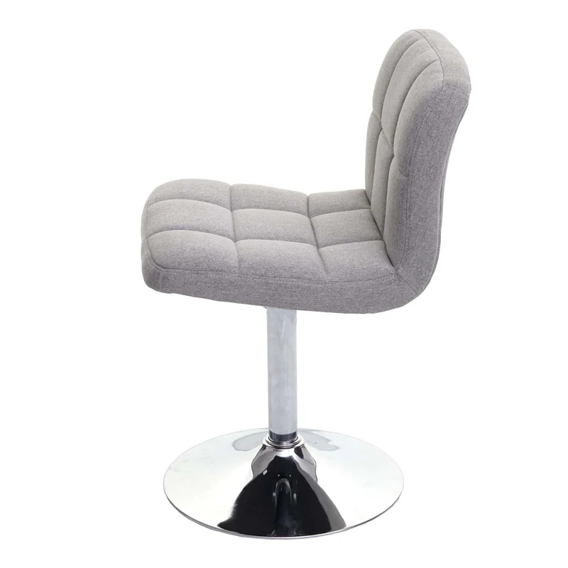 Lot de 2 chaises de salle à manger en tissu gris clair et métal chromé siège pivotant 04_0000425