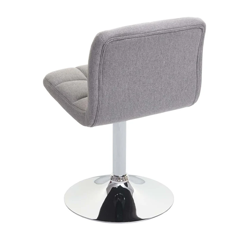 Lot de 2 chaises de salle à manger en tissu gris clair et métal chromé siège pivotant 04_0000425